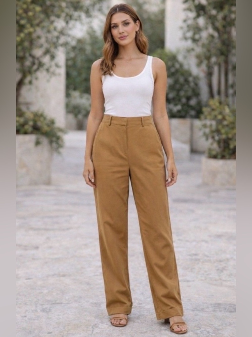 J. CREW Ingrid Gramercy High Rise Cappuccino Trouser Pants (BK254) - Picture 2 of 13